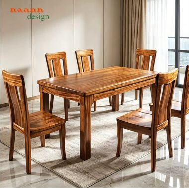 Bàn ghế ăn gỗ tự nhiên 6 ghế thiết kế hiện đại - BGA 014