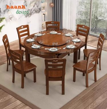 Biến hóa không gian với bàn ăn mở rộng gỗ tự nhiên-BAG 003