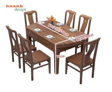 Bàn ghế ăn thông minh gỗ sồi – Linh hoạt mở rộng, bền đẹp-BGA 005