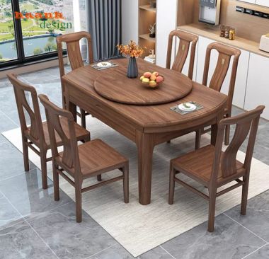 Bàn ghế ăn thông minh gỗ sồi – Linh hoạt mở rộng, bền đẹp-BGA 005