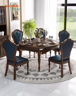 Bàn ghế ăn gỗ tân cổ điển châu Âu được ưa chuộng nhất hiện nay-BAC 010