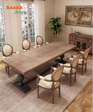 Đắm chìm trong nét đẹp của bàn ăn tân cổ điển châu âu-BAC 006