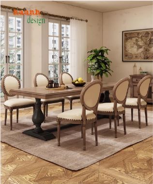 Đắm chìm trong nét đẹp của bàn ăn tân cổ điển châu âu-BAC 006