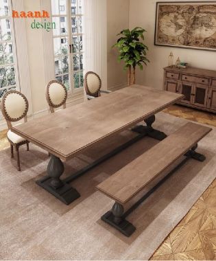 Đắm chìm trong nét đẹp của bàn ăn tân cổ điển châu âu-BAC 006
