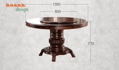 Bàn ghế ăn gỗ tự nhiên tân cổ điển châu âu sang trọng BAC 002
