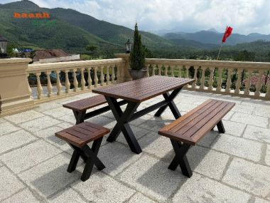 Khám phá bàn chân sắt mặt gỗ cao cấp – Thiết kế chữ X độc đáo-NTG 024