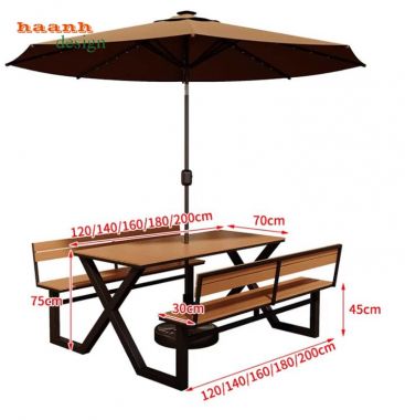 Bàn ghế cafe ngoài trời bền đẹp cho nhà hàng sân vườn-NTG 026