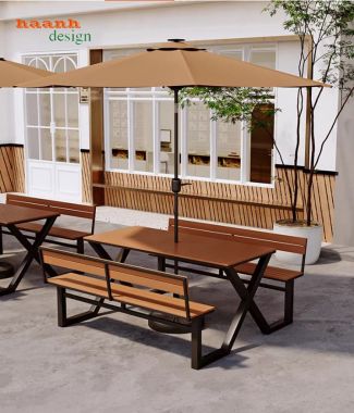 Bàn ghế cafe ngoài trời bền đẹp cho nhà hàng sân vườn-NTG 026