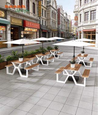 Bàn ghế chân sắt mặt gỗ teak – Giải pháp ngoại thất bền đẹp-NTG 025