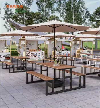 Nâng cao không gian với bàn cafe sắt gỗ sân vườn-NTG 021