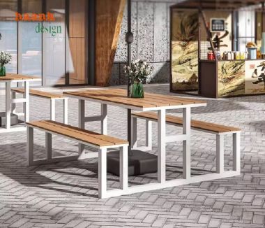 Nâng cao không gian với bàn cafe sắt gỗ sân vườn-NTG 021