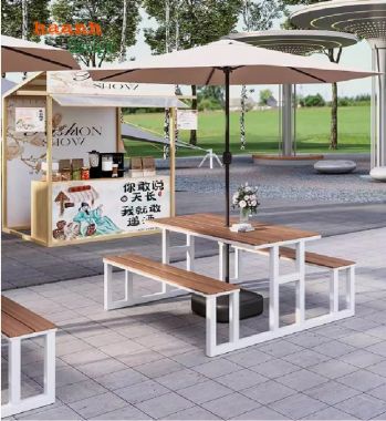 Nâng cao không gian với bàn cafe sắt gỗ sân vườn-NTG 021