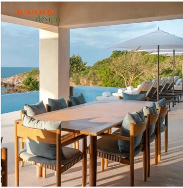 Bàn ghế sân vườn ngoài trời gỗ Teak tự nhiên chuyên dùng BGT 009