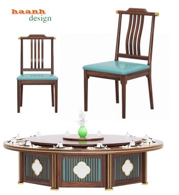 Bàn ghế ăn nhà hàng á đông phong cách truyền thống BGD 001