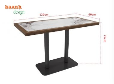 Bàn ghế nhà hàng độc đáo với thiết kế kết hợp gỗ – mây – sắt-BNH 006