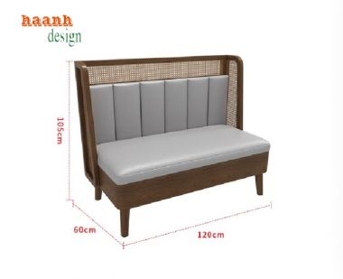 Bàn ghế nhà hàng độc đáo với thiết kế kết hợp gỗ – mây – sắt-BNH 006