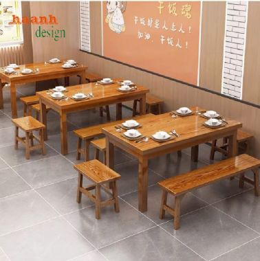 Bàn Ghế Ăn Nhà Hàng Gỗ Sồi Tự Nhiên – Sự Lựa Chọn Hoàn Hảo-BNH 005