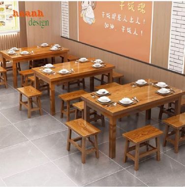 Bàn Ghế Ăn Nhà Hàng Gỗ Sồi Tự Nhiên – Sự Lựa Chọn Hoàn Hảo-BNH 005