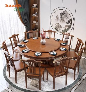 Nâng tầm trải nghiệm ẩm thực với bàn ăn nhà hàng gỗ tự nhiên-BNH 003