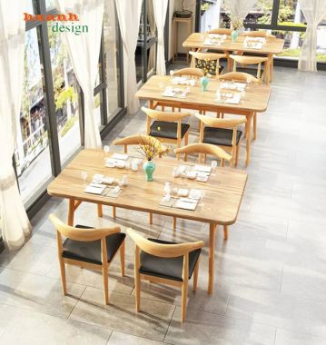 Bàn Ghế Gỗ Quán Ăn Chất Lượng Cao Thiết Kế Theo Yêu Cầu-BNH 010