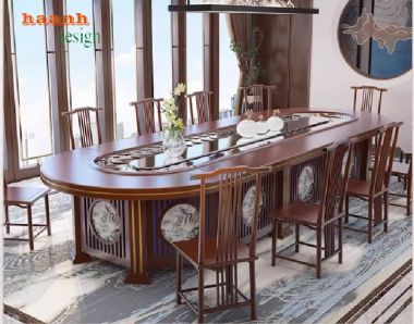 Tạo điểm nhấn đẳng cấp với bàn ăn nhà hàng gỗ hiện đại-BNH 004