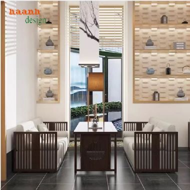 Bàn ghế nhà hàng sang trọng thiết kế kiểu sofa gỗ cao cấp-BNH 007