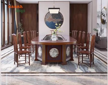 Tạo điểm nhấn đẳng cấp với bàn ăn nhà hàng gỗ hiện đại-BNH 004