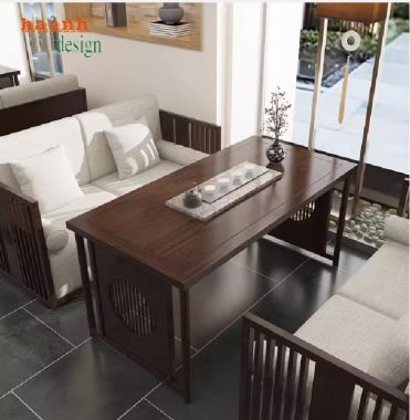 Bàn ghế nhà hàng sang trọng thiết kế kiểu sofa gỗ cao cấp-BNH 007