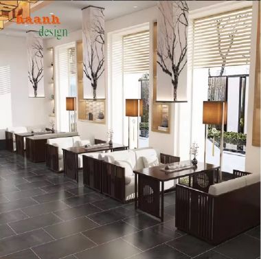 Bàn ghế nhà hàng sang trọng thiết kế kiểu sofa gỗ cao cấp-BNH 007