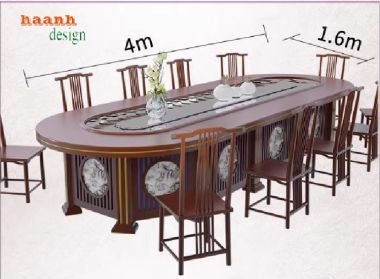 Tạo điểm nhấn đẳng cấp với bàn ăn nhà hàng gỗ hiện đại-BNH 004