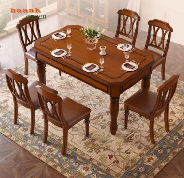 Bàn ăn nhà hàng tân cổ điển – lựa chọn hoàn hảo cho khách sạn-NHT 004