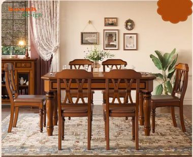 Bàn ăn nhà hàng tân cổ điển – lựa chọn hoàn hảo cho khách sạn-NHT 004