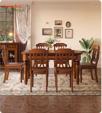 Bàn ăn nhà hàng tân cổ điển – lựa chọn hoàn hảo cho khách sạn-NHT 004