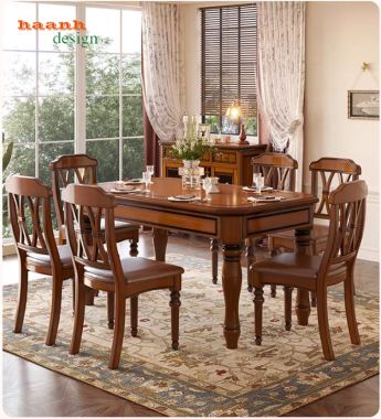 Bàn ăn nhà hàng tân cổ điển – lựa chọn hoàn hảo cho khách sạn-NHT 004