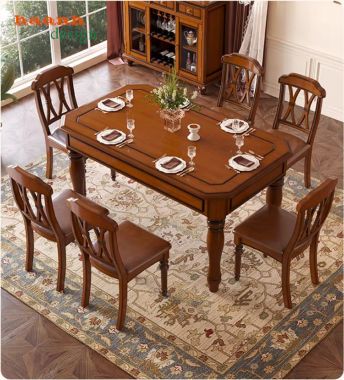 Bàn ăn nhà hàng tân cổ điển – lựa chọn hoàn hảo cho khách sạn-NHT 004