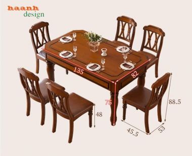 Bàn ăn nhà hàng tân cổ điển – lựa chọn hoàn hảo cho khách sạn-NHT 004