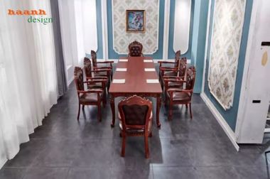 Mẫu bàn ăn cổ điển đẹp sang trọng cho nhà hàng khách sạn-NHT 003