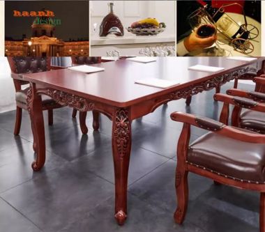 Mẫu bàn ăn cổ điển đẹp sang trọng cho nhà hàng khách sạn-NHT 003