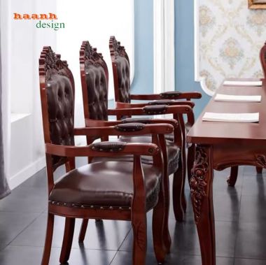 Mẫu bàn ăn cổ điển đẹp sang trọng cho nhà hàng khách sạn-NHT 003