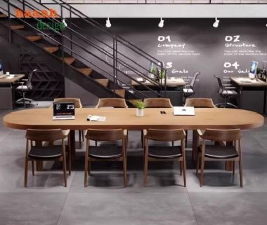 Thiết kế bàn ghế họp gỗ sồi hiện đại phù hợp cho doanh nghiệp-PHH 013