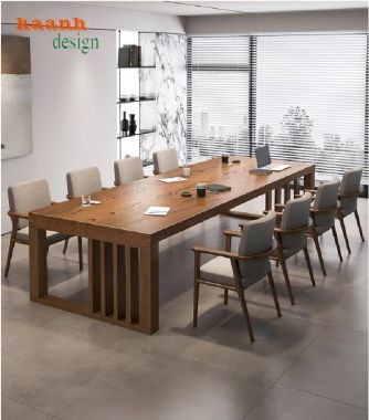 Bàn ghế hội nghị gỗ tự nhiên bền đẹp, giá tận xưởng-PHH 011