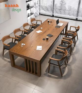 Bàn ghế hội nghị gỗ tự nhiên bền đẹp, giá tận xưởng-PHH 011