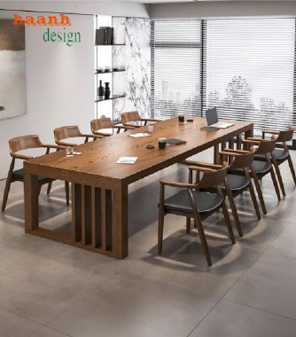 Bàn ghế hội nghị gỗ tự nhiên bền đẹp, giá tận xưởng-PHH 011