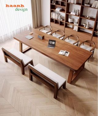 Mẫu bàn hội thảo gỗ tự nhiên đẹp, sang trọng cho văn phòng-HPP 016