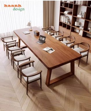 Mẫu bàn hội thảo gỗ tự nhiên đẹp, sang trọng cho văn phòng-HPP 016
