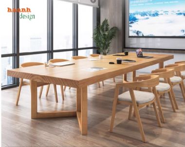 Thiết kế bàn họp gỗ sồi tự nhiên cho văn phòng hiện đại-PHH 009