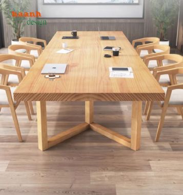 Thiết kế bàn họp gỗ sồi tự nhiên cho văn phòng hiện đại-PHH 009