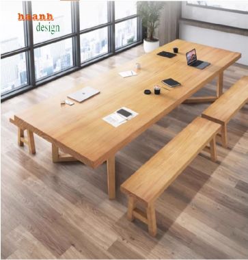 Thiết kế bàn họp gỗ sồi tự nhiên cho văn phòng hiện đại-PHH 009