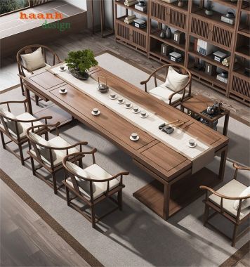 Nội thất đồ gỗ phòng trà phong cách á đông BGN 005
