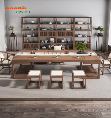 Nội thất đồ gỗ phòng trà phong cách á đông BGN 005